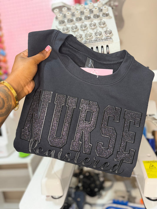 Midnight Sparkle Nurse Crewneck
