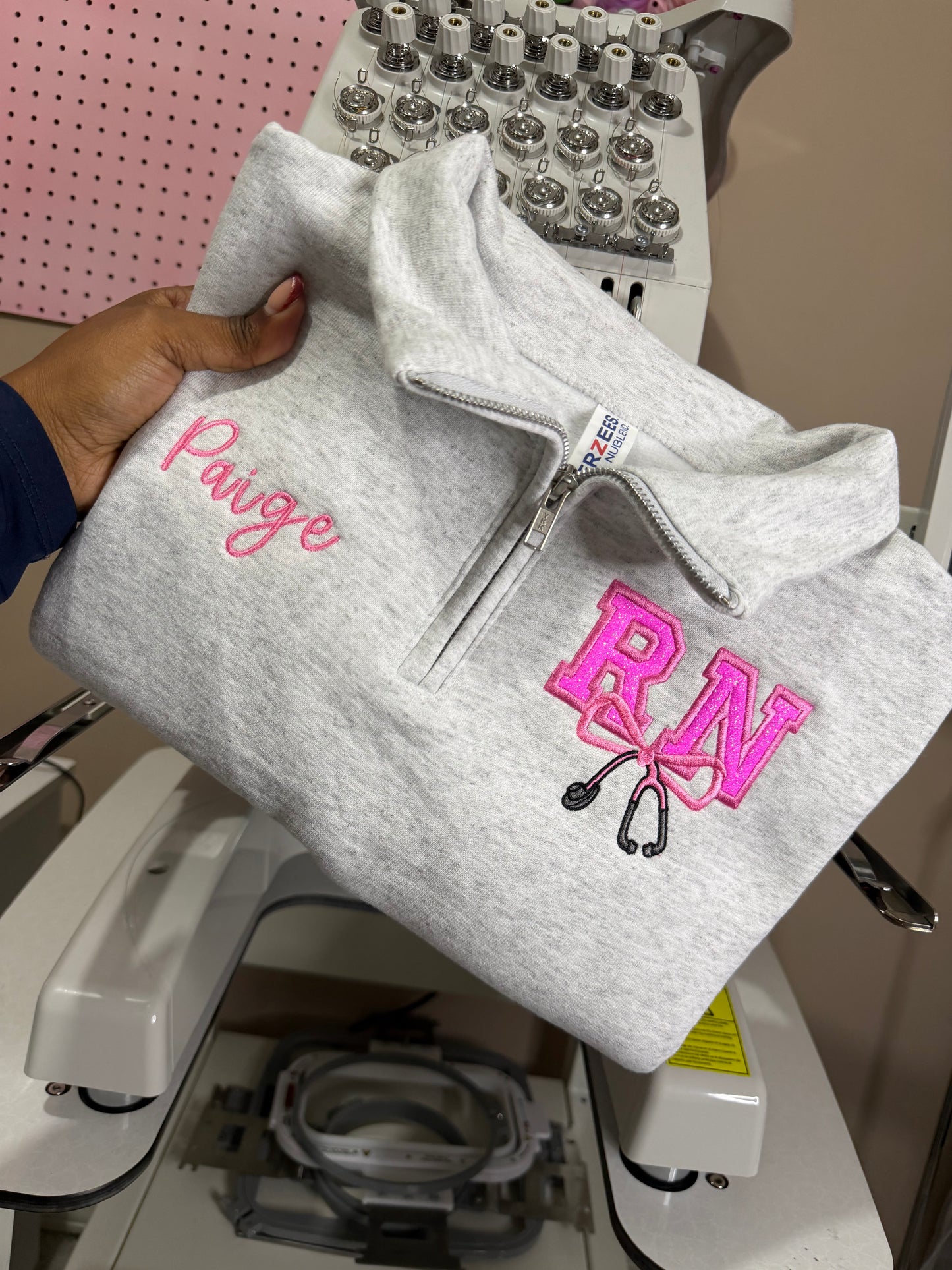 Bow & Stethoscope RN Quarter-Zip