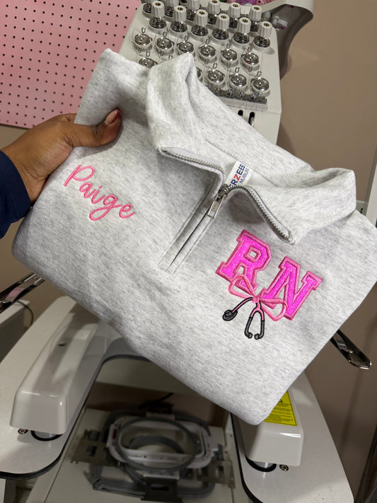 Bow & Stethoscope RN Quarter-Zip